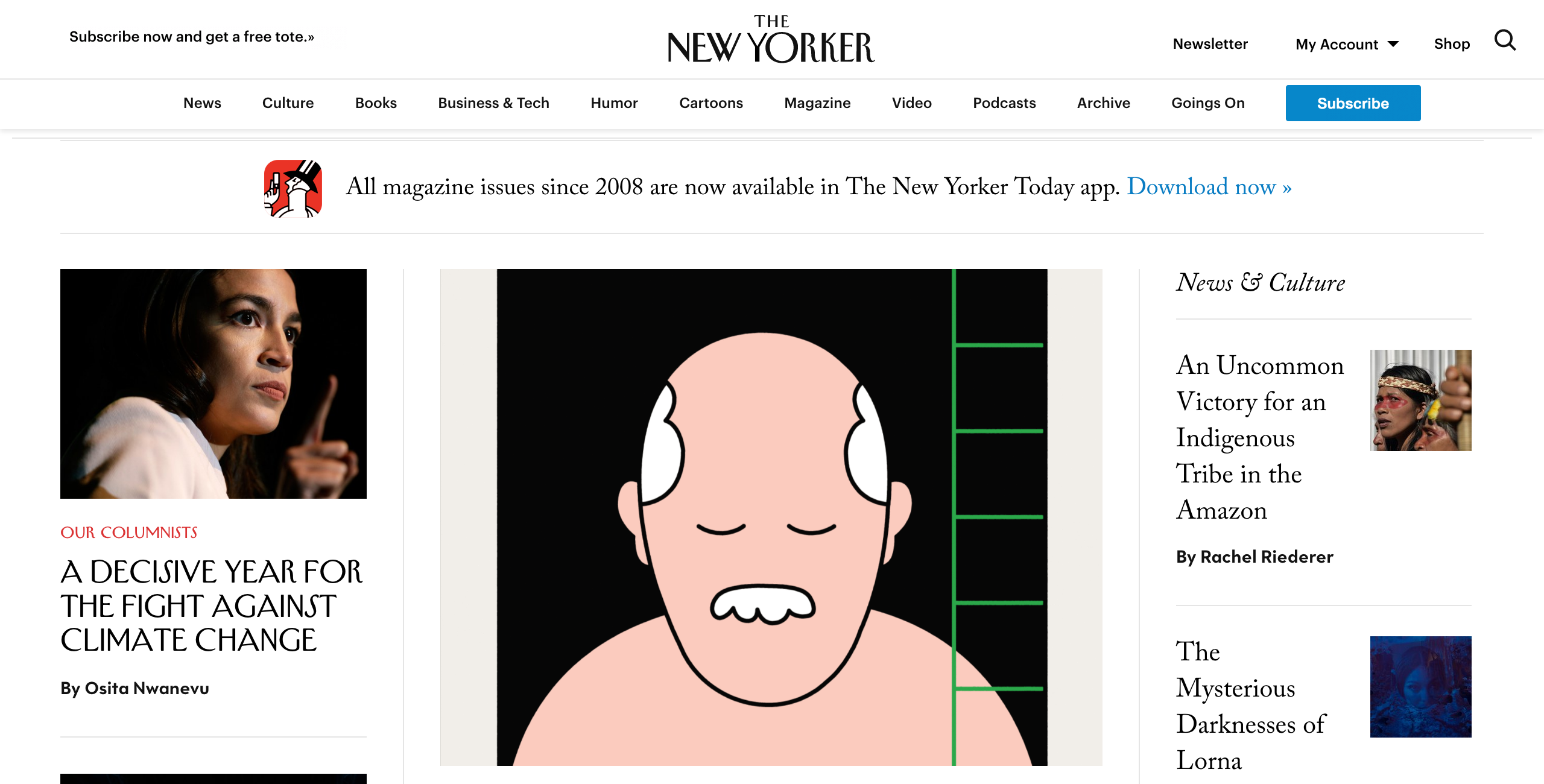 صفحه اصلی وب سایت نیویورکر